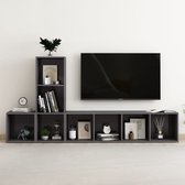 Decoways - 3-delige Tv-meubelset spaanplaat hoogglans grijs