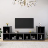 Decoways - Tv-meubelen 4 stuks 72x35x36,5 cm spaanplaat grijs