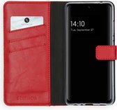 Samsung A52 (4G) Hoesje met Pasjeshouder - Samsung A52s Hoesje - Samsung A52 (5G) Hoesje - Selencia Echt Lederen Booktype - Rood