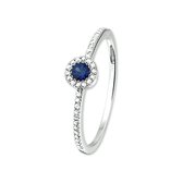 Huiscollectie 4103263 Witgouden ring met saffier en diamant