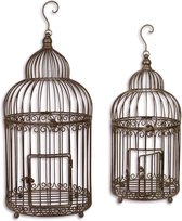 IJzeren vogelkooien | Set van twee | Art Deco