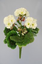 Kunstbloem - geranium- topkwaliteit bosbloemen - kamerplant - creme - 26 cm hoog