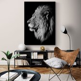 Poster Dark Lion - Dibond - Meerdere Afmetingen & Prijzen | Wanddecoratie - Interieur - Art - Wonen - Schilderij - Kunst