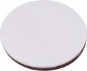 Witte ronde reflector met bruine rand.