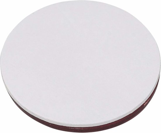 Witte ronde reflector met bruine rand.