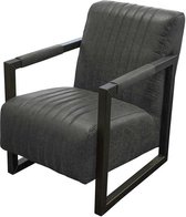 Industriële fauteuil Capri | lederlook Missouri antraciet 09 | 59 cm breed