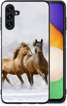 TPU Back Cover Samsung Galaxy A13 5G | Samsung Galaxy A04s Smartphone Hoesje met Zwarte rand Paarden