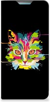 Smartphone Hoesje Geschikt voor Samsung Galaxy A53 Wallet Case Leuke Verjaardagscadeaus Cat Color