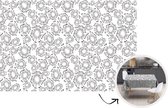 Tafelkleed - Tafellaken - 220x150 cm - Zaden - Patronen - Zwart Wit - Binnen en Buiten