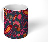 Mok - Koffiemok - Bandana - Roze - Patroon - Mokken - 350 ML - Beker - Koffiemokken - Theemok