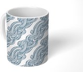 Mok - Koffiemok - Waves - Doodle - Patronen - Marine - Mokken - 350 ML - Beker - Koffiemokken - Theemok