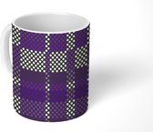 Mok - Koffiemok - Stippen - Patronen - Paars - Mokken - 350 ML - Beker - Koffiemokken - Theemok