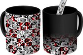 Magische Mok - Foto op Warmte Mokken - Koffiemok - Cijfers - Abstract - Patroon - Getal - Magic Mok - Beker - 350 ML - Theemok