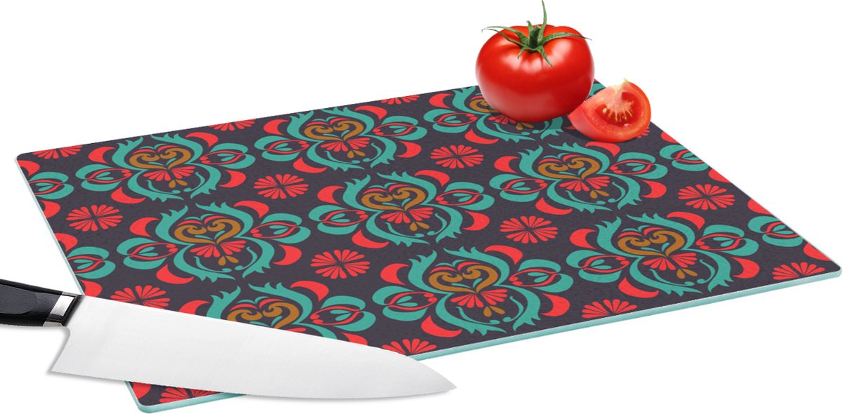Glazen Snijplank - 39x28 - Patronen - Indonesisch - Ornament - Snijplanken Glas