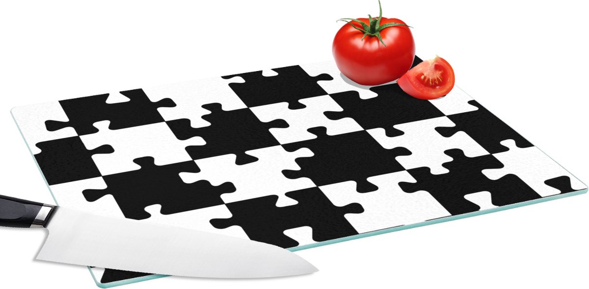 Glazen Snijplank - 39x28 - Puzzel - Schaken - Patronen - Snijplanken Glas