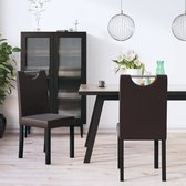 Eetkamerstoelen 2 st kunstleer bruin