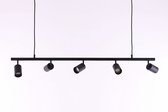 Hanglamp Spottie - zwart spots - 5xGu10 - draaibaar kantelbaar - 120cm