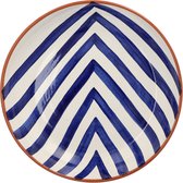 Casa Cubista  - Schaal met chevronpatroon blauw 27cm - Schalen