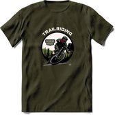 Trailriding T-Shirt | Mountainbike Fiets Kleding | Dames / Heren / Unisex MTB shirt | Grappig Verjaardag Cadeau | Maat M