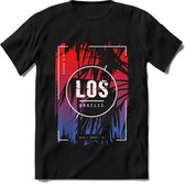 Los Angeles | TSK Studio Zomer Kleding  T-Shirt | Rood - Blauw | Heren / Dames | Perfect Strand Shirt Verjaardag Cadeau Maat XXL