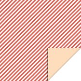 HOP - Cadeaupapier - Stripe Diagonal Red - Pastel Orange - 70x300 cm