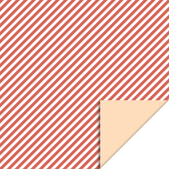 Foto: Het inpakhuis cadeaupapier inpakpapier kadopapier inpakrol stripe diagonal red pastel orange 70cm x 3m