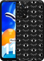 Redmi Note 11/11S Hoesje Zwart I See You - Designed by Cazy