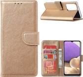Samsung A73 hoesje bookcase Goud - Samsung Galaxy A73 wallet case portemonnee hoesje - A73 5G Hoes met Pasjeshouder cover