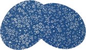 Elleboog Knie Strijk Patches Jeans Licht Blauw Witte Bloemen H 14.4 x B 11.2 cm