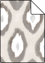 Proefstaal Origin Wallcoverings behang ikat motief beige - 346916 - 26,5 x 21 cm