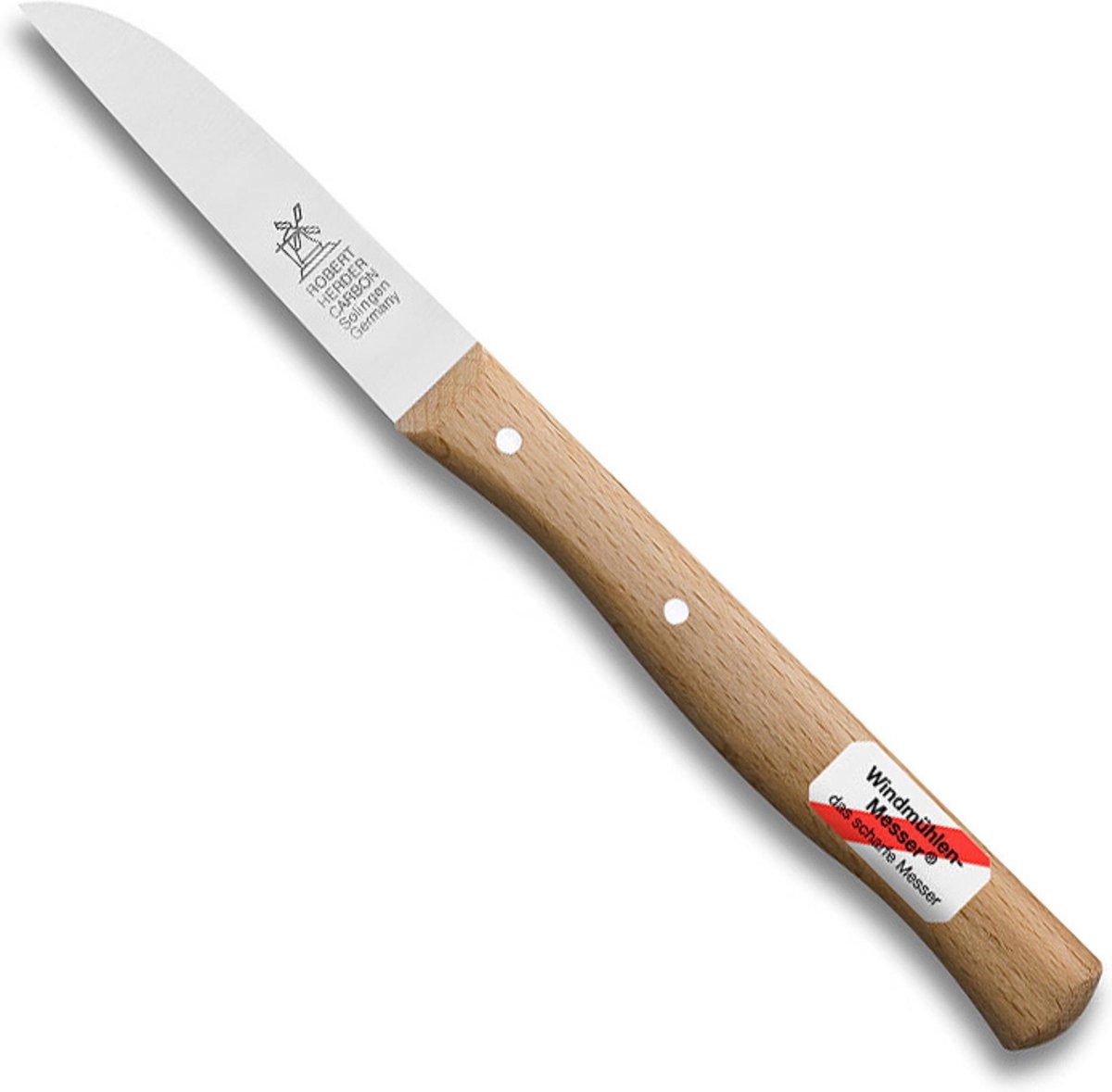 Robert Herder Molenmes – Schilmesje – Carbonstaal – Recht- Lemmet 85 mm – Heft Beukenhout