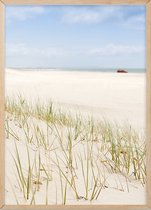 Poster Met Eiken Lijst - Zand Grassen Poster