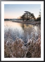 Poster Met Zwarte Lijst - Platteland Meer Poster