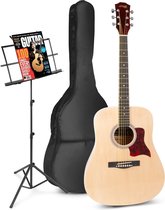 Bol.com Akoestische gitaar voor beginners - MAX SoloJam Western gitaar - Incl. muziekstandaard gitaar stemapparaat gitaartas en ... aanbieding