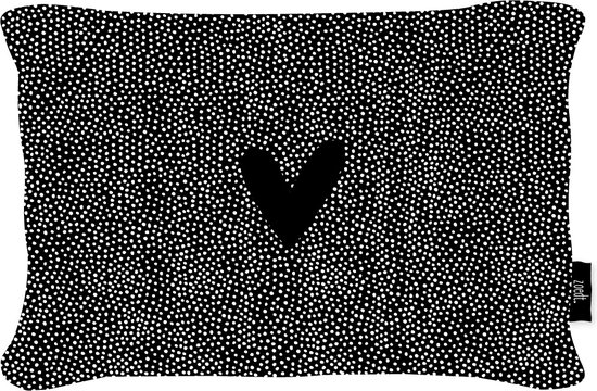Zoedt Buitenkussen - 40x60cm - zwart - hart en dots