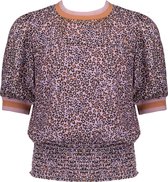 NoBell meiden t-shirt Tomas met ribboord aan mouw en hals Mauve Mist