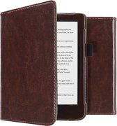 Hoesje geschikt voor Kobo Clara HD E-reader - iMoshion Vegan Leather Bookcase - Donkerbruin