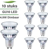 Philips Master GU10 LED lamp - 10-pack - 4.9W - Dimbaar - 4000K neutraal wit - 60° stralingshoek