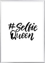 Poster Met Metaal Zilveren Lijst - Selfie Queen Poster