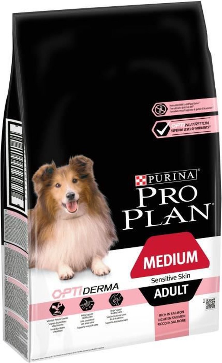 Pro Plan PROPLAN Gevoelige huid met Optiderma-kroketten - Rijk aan zalm - Voor volwassen honden van gemiddelde grootte - 7 kg