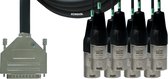 Cordial Intro Multicore D-Sub/XLRm 8-voudig, Rean stekker, 5,0m - Analoge multicore kabels