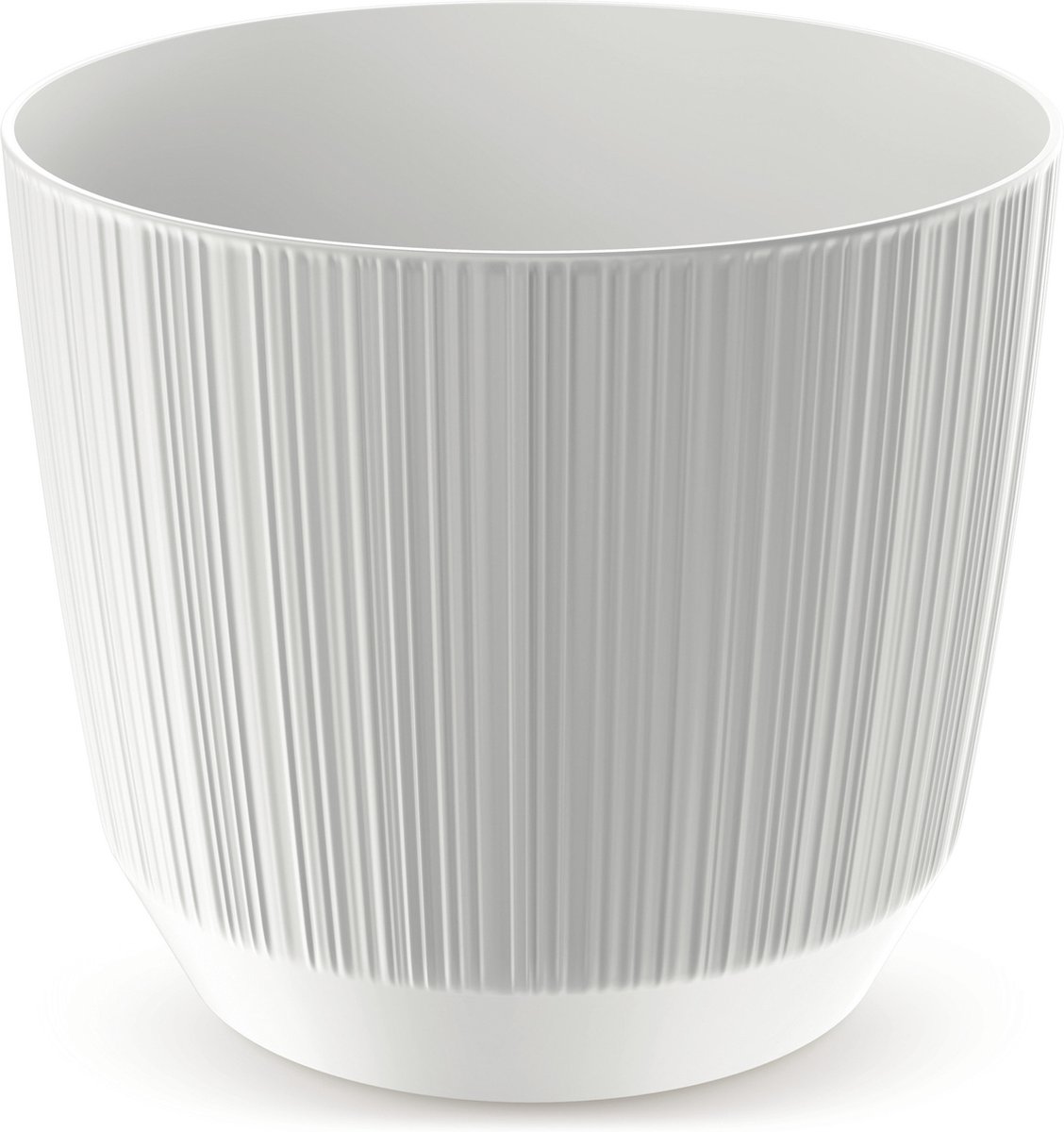Prosperplast Plantenpot - stripe - wit - kunststof - D13xH11 cm - voor binnen/buiten