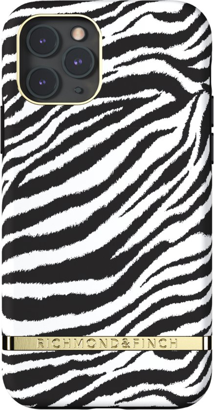 Richmond & Finch Zebra zebraprint hoesje voor iPhone 11 Pro - zwart