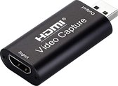 NÖRDIC VDCP HDMI naar USB video capture adapter - USB2.0 - 4K 30Hz - Zwart