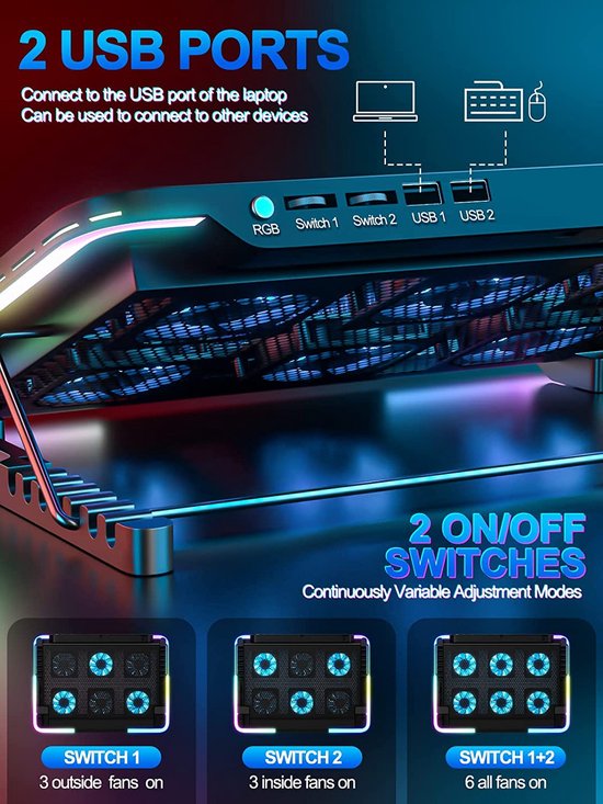 Notebook koeler met usb hub (laptop koeler) max 17 - multimedia-accessoires kopen? | Korting tot 25