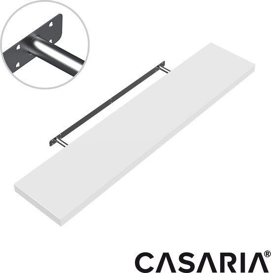 Casaria Wandplank Zwevend - 70 cm 15kg Belastbaar - Mat Wit