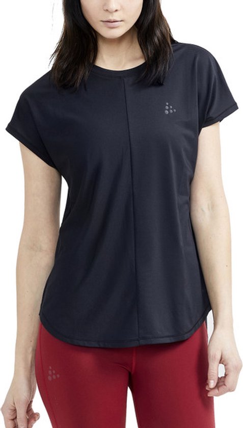 Craft Core Charge Rib Tee Dames - sportshirts - zwart - maat XS