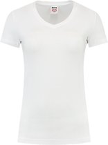 Tricorp Dames T-shirt V-hals 190 grams - Casual - 101008 - Wit - maat 3XL