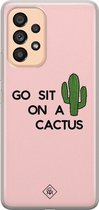 Casimoda® hoesje - Geschikt voor Samsung A53 - Go Sit On A Cactus - Backcover - Siliconen/TPU - Roze