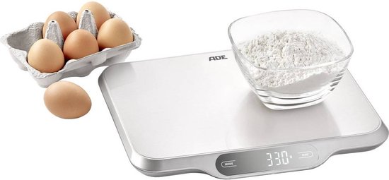 ADE - Digitale Keukenweegschaal - RVS - Extra grote - 15kg-1g | bol.com
